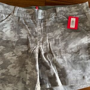 SPANX Gray Cargo Shorts with Camouflage Design